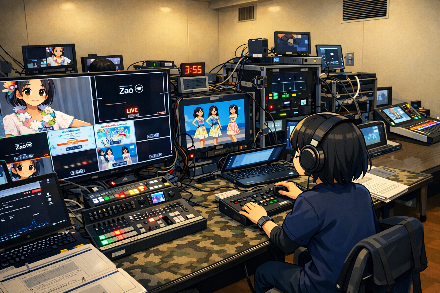 中継・配信 オペレーション（イラスト）